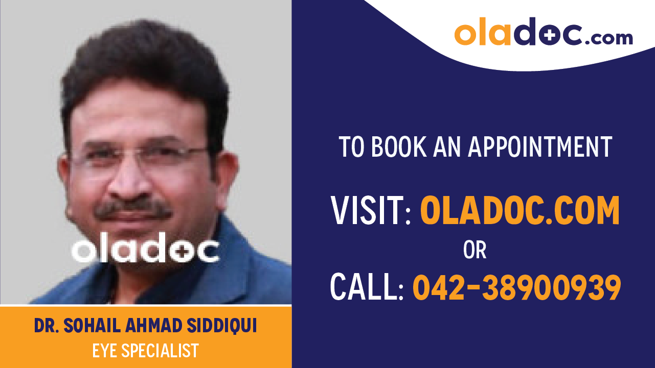 Book appointment with Dr.Sohail Ahmad Siddiqui-best EYE Specialist in Lahore
